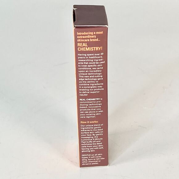 Real Chemistry Luminous 3-minute Peel Exfoliate Travel .17 fl oz 5ml New NIB - Picture 6 of 9